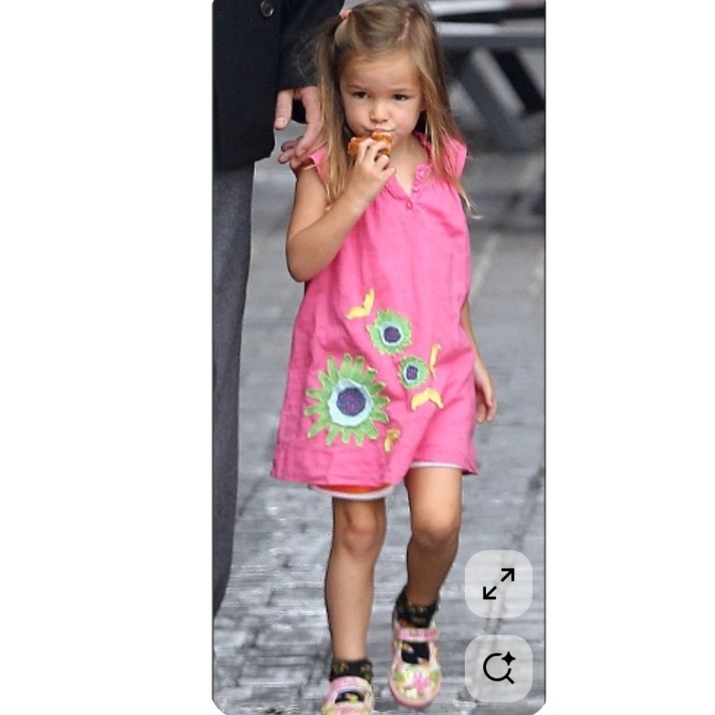 Mini Boden Pink Floral Applique Dress As Seen On Ben Affleck Jennifer Garner Kid